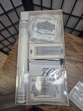 White & Silver Royal  Birthday' Party Kit